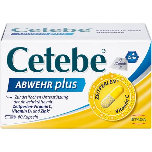 Cetebe Abwehr plus Vitamin C+Vitamin D3+Zink Kaps. 60 St