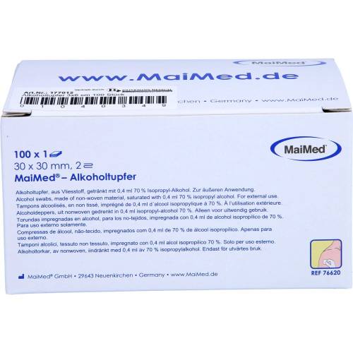 Maimed Alkoholtupfer 30x30 mm weiß aus Vlies 100 St