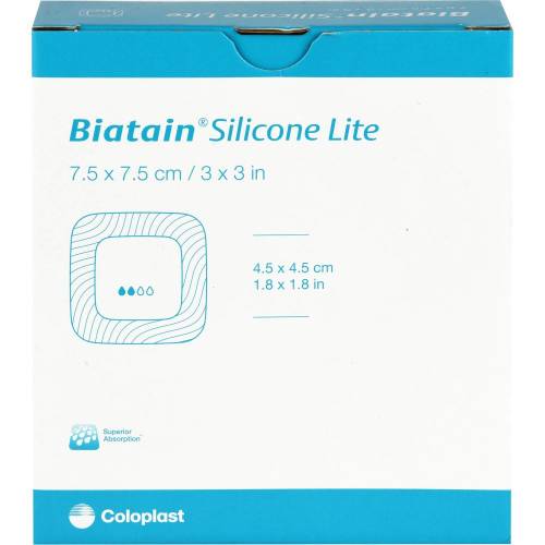 Biatain Silikon Lite Schaumverband 7,5x7,5 cm 10 St