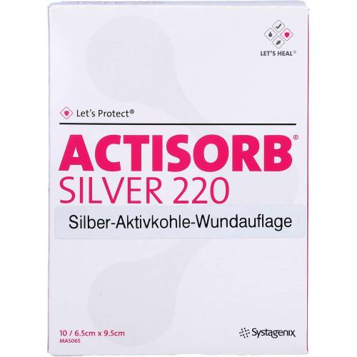 Actisorb 220 Silver 6,5x9,5 cm steril Kompressen 10 St