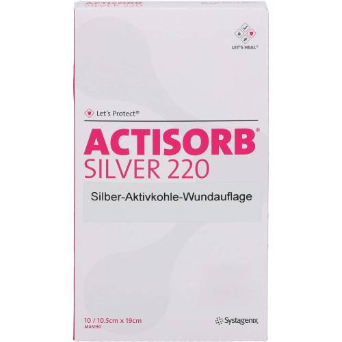 Actisorb 220 Silver 10,5x19 cm steril Kompressen 10 St