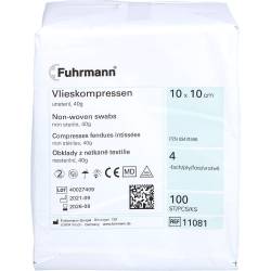 Vlieskompressen unsteril 10x10 cm 4lagig 40g 100 St