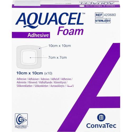 Aquacel Foam adhäsiv 10x10 cm Verband 10 St