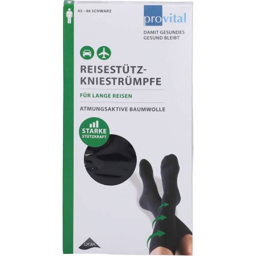 Provital Reisekniestrümpfe Gr.35-38 schwar.Baumw. 2 St