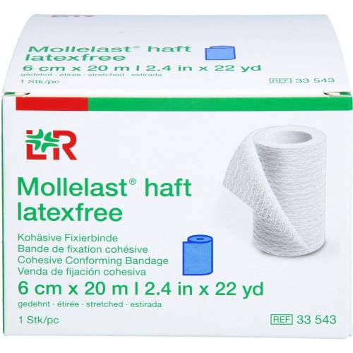 Mollelast haft Binden latexfrei 6 cmx20 m blau 1 St