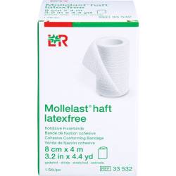 Mollelast haft Binden latexfrei 8 cmx4 m weiß 1 St