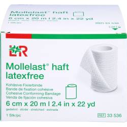 Mollelast haft Binden latexfrei 6 cmx20 m weiß 1 St
