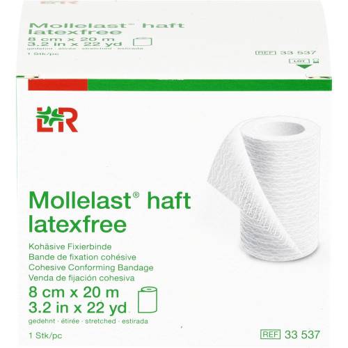 Mollelast haft Binden latexfrei 8 cmx20 m weiß 1 St