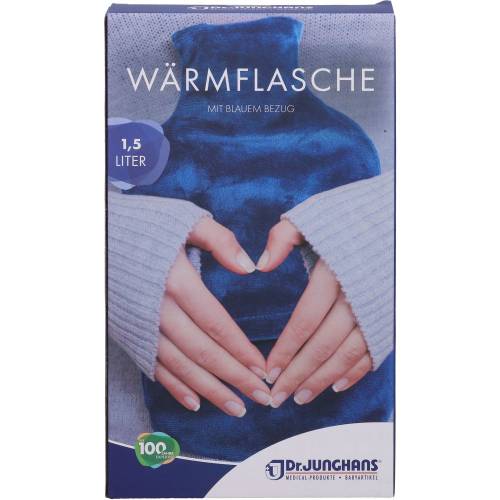 Wärmflasche 1,5 l mit Bezug blau 1,5 l