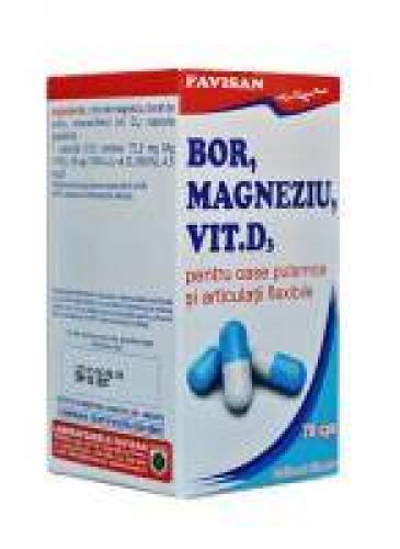 BOR, MAGNEZIU, VITAMINA D3 70cps, Favisan
