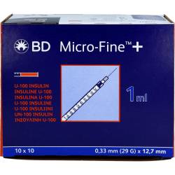 Bd Micro-Fine+ Insulinspr.1 ml U100 12,7 mm 100 ml