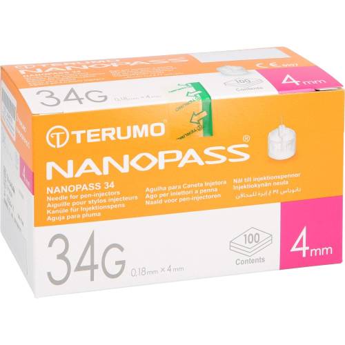 Nanopass 34 Pen Kanüle 34 G 0,18x4 mm 100 St