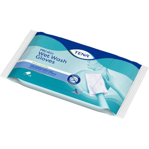 Tena Wet Wash Glove parfümiert 15x23 cm blau 8 St