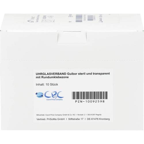 Uhrglasverband steril transparent m.Rundumkleb. 10 St