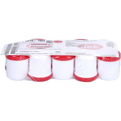 Salbenkruke weiß 10 g m.Schraubdeckel rot 10 St