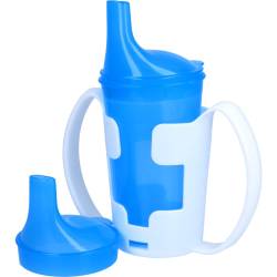 Einnehmebecher m.2 Griffen 2 Deckel 4+12mm blau 1 St