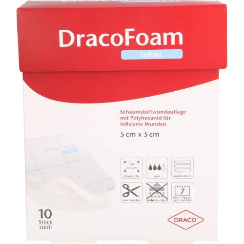 Dracofoam Infekt Schaumst.Wundauf.5x5 cm 10 St