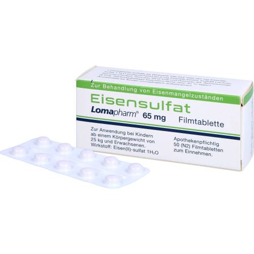 Eisensulfat Lomapharm 65 mg überzogene Tab. 50 St