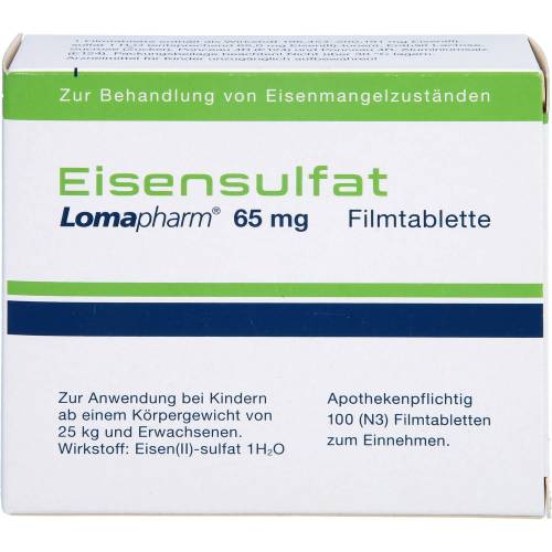 Eisensulfat Lomapharm 65 mg überzogene Tab. 100 St
