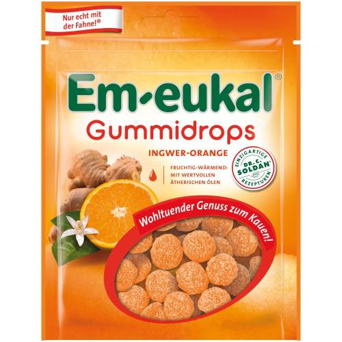 Em-Eukal Gummidrops Ingwer-Orange zuckerhaltig 90 g