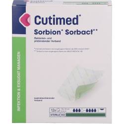 Cutimed Sorbion Sorbact Wundauflage 10x10 cm 12 St