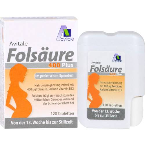 Folsäure 400 Plus B12+Jod Tabletten 120 St