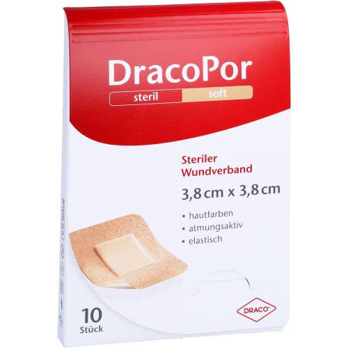 Dracopor Wundverband 3,8x3,8 cm steril hautfarben 10 St
