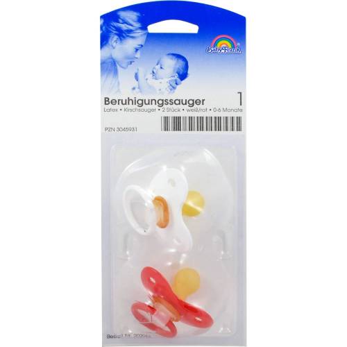 Sauger Kirsche Latex Gr.1 0-6 Mon.weiß/rot 2 St