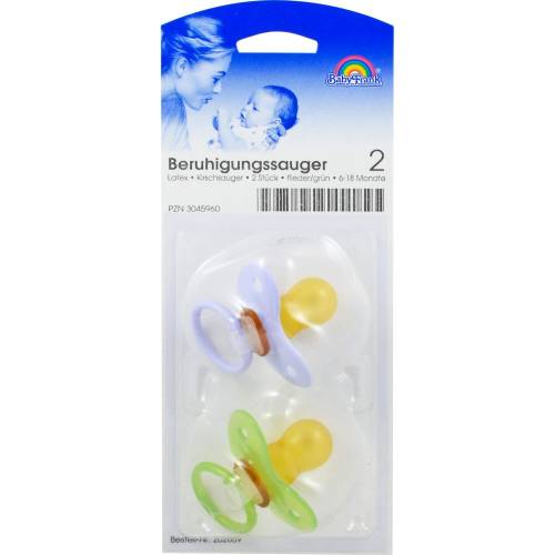 Sauger Kirsche Latex Gr.2 6-18 Mon.flied./grün 2 St