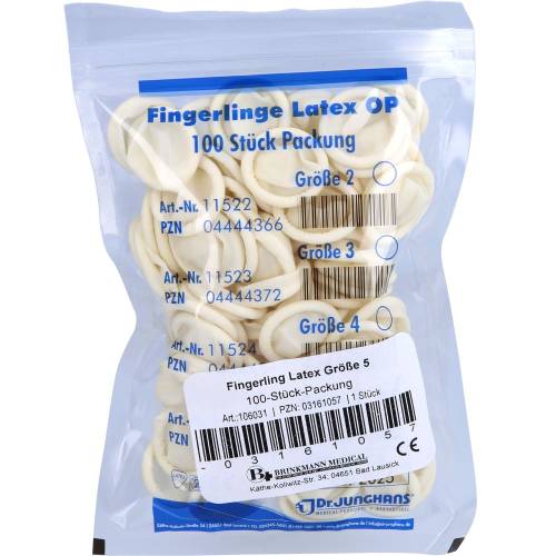 Fingerling Op Latex Gr.5 gerollt 100 St