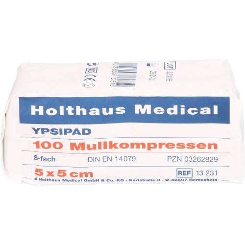 Mullkompressen Ypsipad 5x5 cm unsteril 8fach 100 St