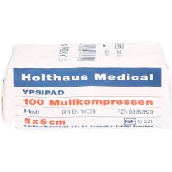 Mullkompressen Ypsipad 5x5 cm unsteril 8fach 100 St
