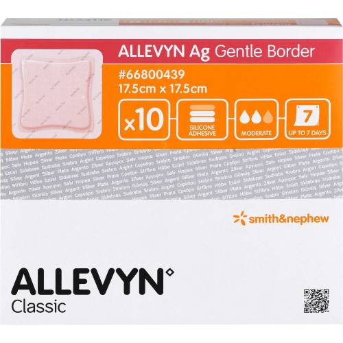 Allevyn Ag Gentle Border 17,5x17,5 cm Wundverband 10 St