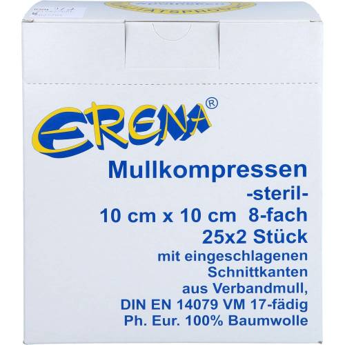 Erena Mullkompr.10x10 cm steril 8fach 50 St