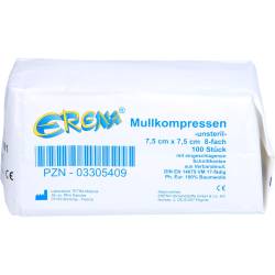 Erena Mullkompr.7,5x7,5 cm unsteril 8fach 100 St