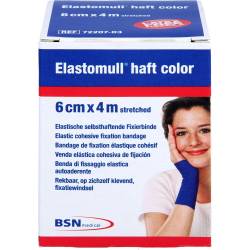 Elastomull haft color 6 cmx4 m Fixierb.blau 1 St