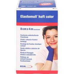 Elastomull haft color 8 cmx4 m Fixierb.blau 1 St