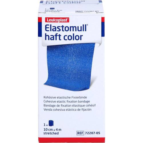 Elastomull haft color 10 cmx4 m Fixierb.blau 1 St