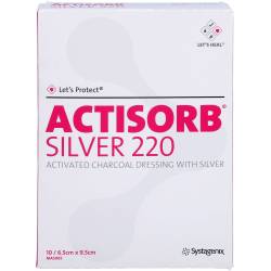 Actisorb 220 Silver 6,5x9,5 cm steril Kompressen 10 St