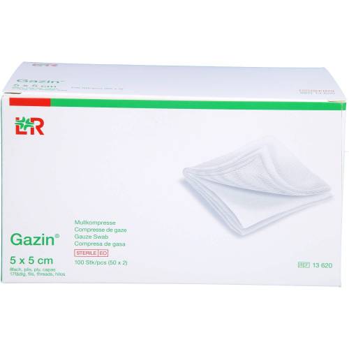 Gazin Mullkomp.5x5 cm steril 8fach 100 St