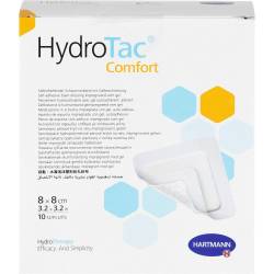 Hydrotac comfort Schaumverband 8x8 cm steril 10 St