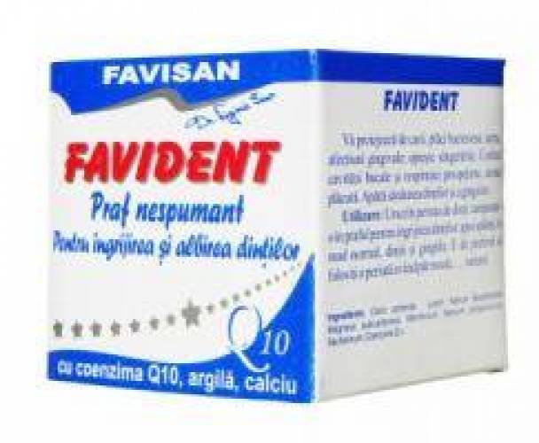 FAVIDENT Q10 PRAF NESPUMANT PENTRU INGRIJIREA SI ALBIREA DINTILOR, 50ml - Favisan