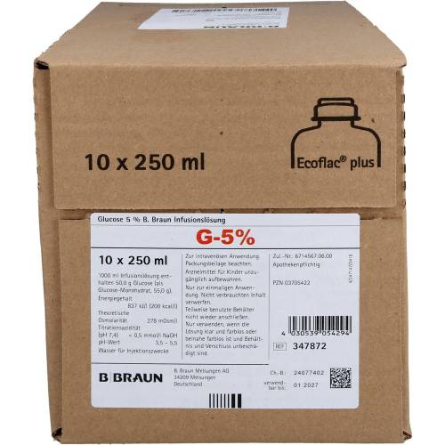 Glucose 5% B.Braun Ecoflac Plus 2500 ml