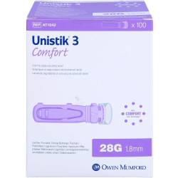 Unistik 3 Comfort 1,8 mm Eindr.Tiefe Stechhilfe 100 St