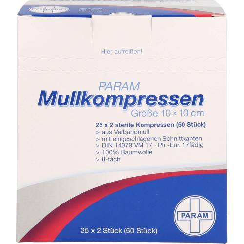 Mullkompressen 10x10 cm steril 8fach 50 St