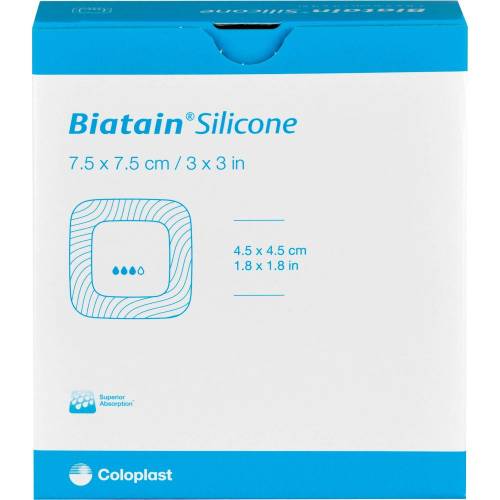 Biatain Silicone Schaumverband 7,5x7,5 cm 10 St