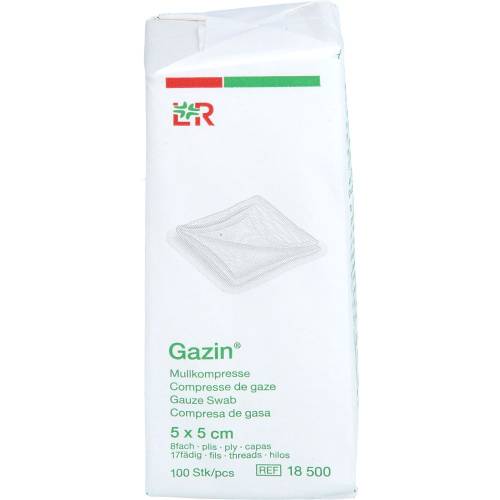 Gazin Mullkomp.5x5 cm unsteril 8fach Op 100 St