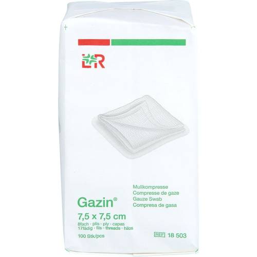 Gazin Mullkomp.7,5x7,5 cm unsteril 8fach Op 100 St