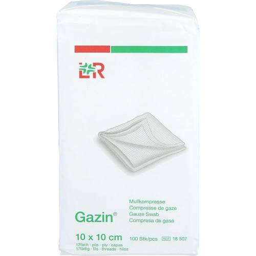 Gazin Mullkomp.10x10 cm unsteril 12fach Op 100 St