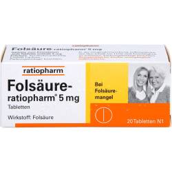 Folsäure-Ratiopharm 5 mg Tabletten 20 St